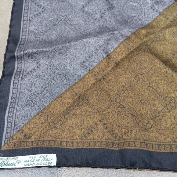 Vtg Ashear 9 Color Pocket Square Kerchief - 100% Silk Square hand rolled Italy - Picture 7 of 8